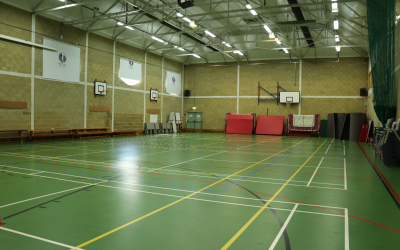SuperCamps school holiday childcare at Putney High school, indoor sports hall