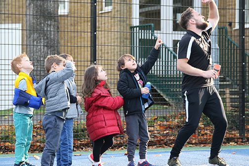 children taking part in Mindful Monster activity