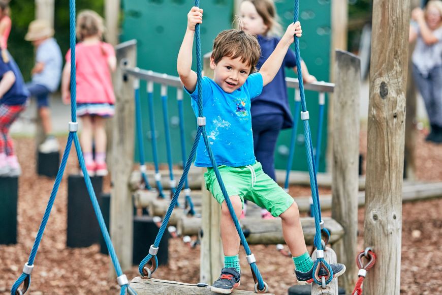 child on swing