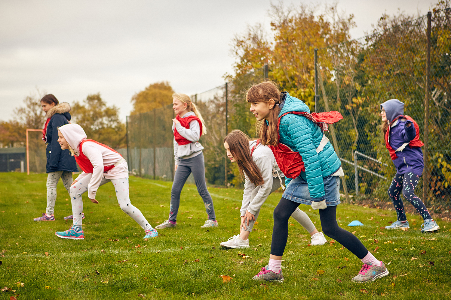 Children running outside