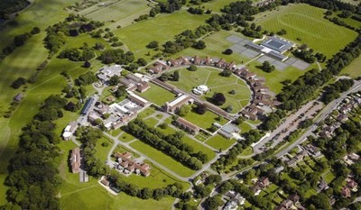 SuperCamps school holiday childcare at the Royal Masonic School for Girls, sky view of the gorunds