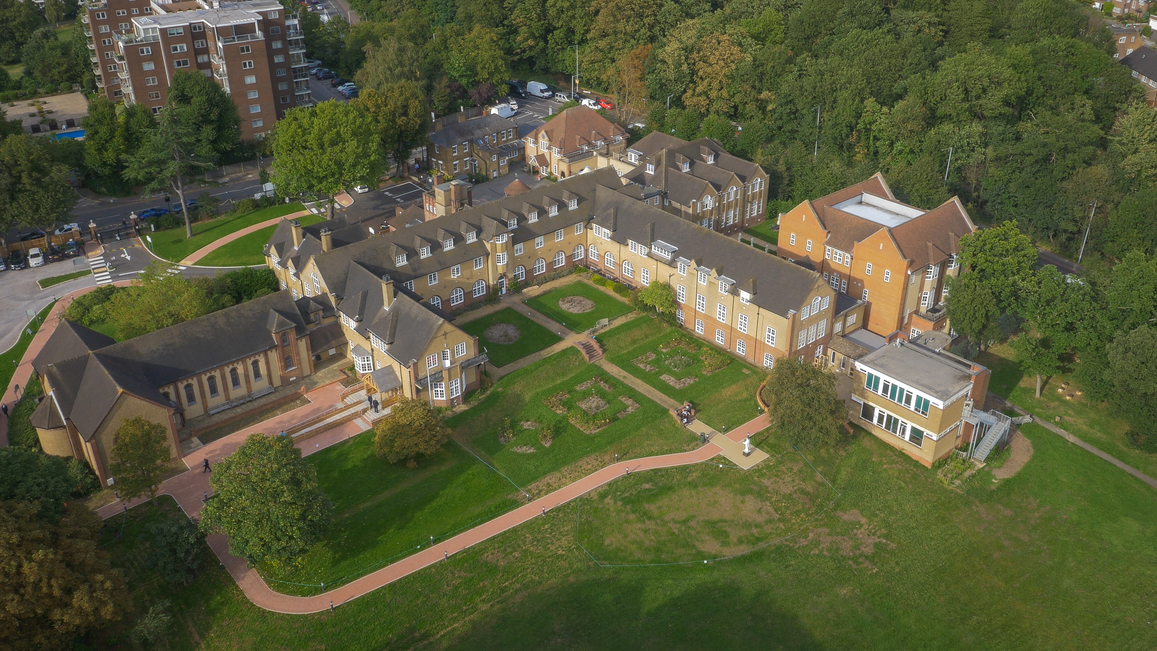 Birds eye view of school