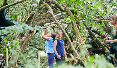SuperCamps school holiday childcare at The croft Preparatory School, woodland area