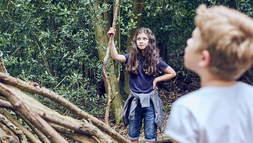 Shelter building at SuperCamps Bushcraft specialist school holiday course