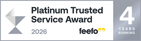 Feefo - 3 Years Platinum Trusted Award