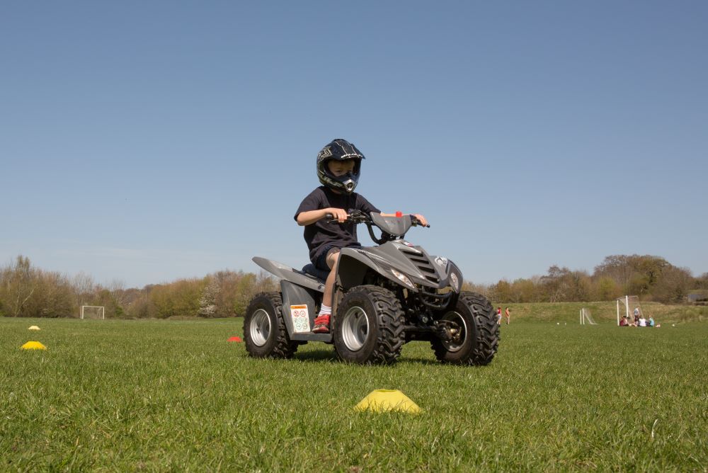 child on quad